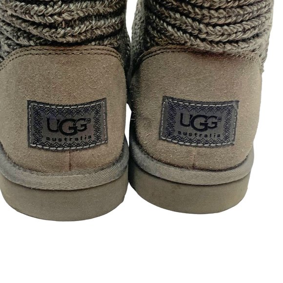 UGG Classic Knit Cardy 5819‎ Charcoal Grey Knit Tall Fold Over Boot - Picture 9 of 11